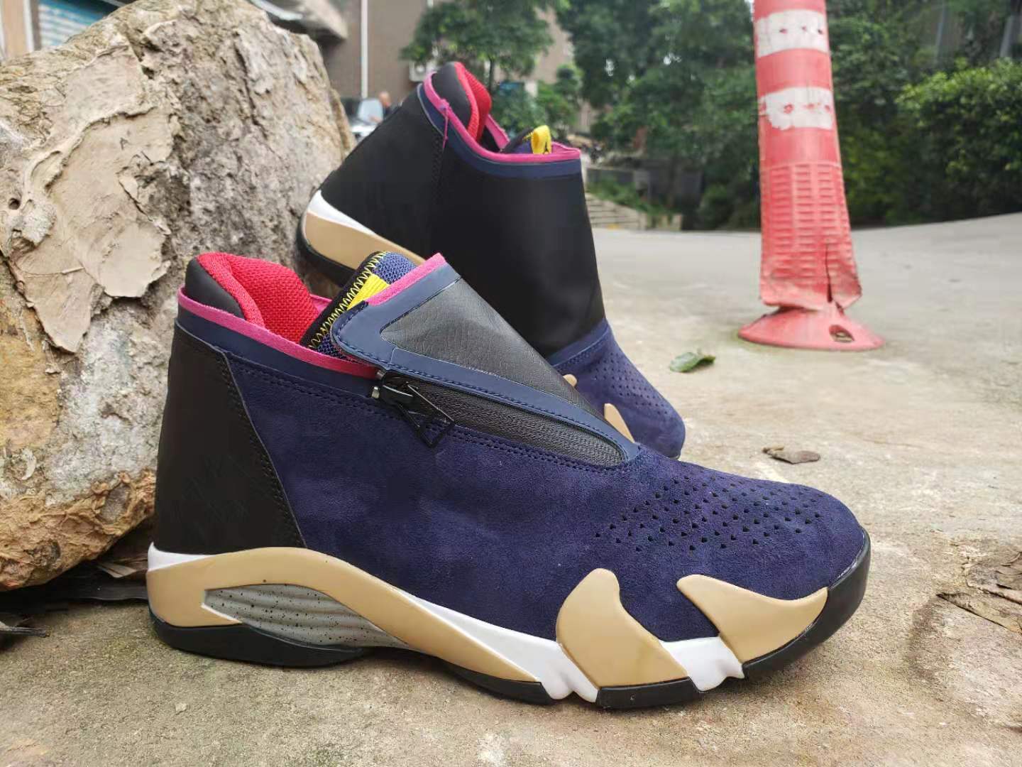 New Air Jordan 14 Retro Zipper Blue Brown Black